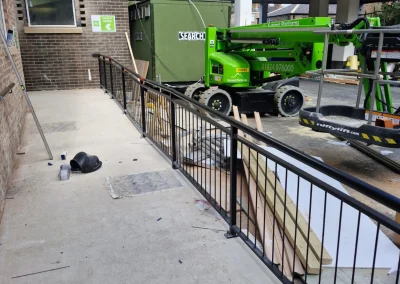 Bespoke Handrail Installation – Hotel Entrance Ramp